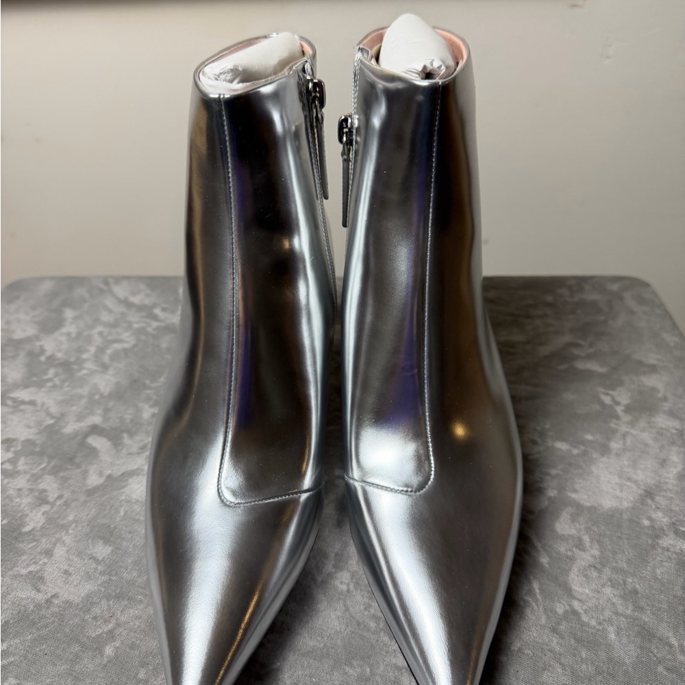 Brand New Kate Spade Silver Garnish Zip Up Ankle Boots Size 9 - Picture 6 of 16